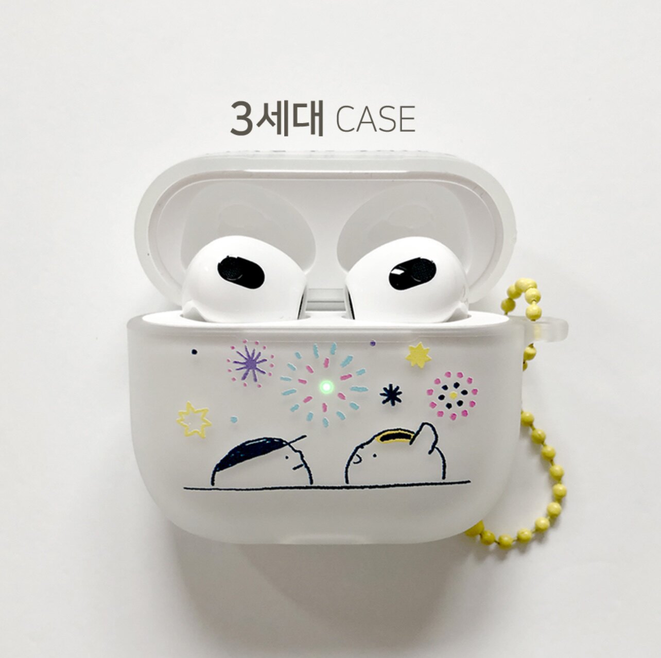 韩系ins创意可爱烟花指示灯小熊情侣款适用airpods4/5代保护套airpodspro2苹果耳机套airpods3防摔pro3保护壳