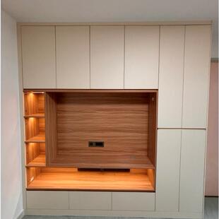 香港装修效果图設計公屋通铺仿木纹条纹地砖下上床衣柜家么订造