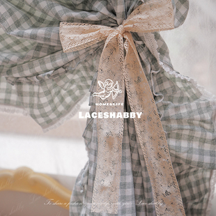 法国进口非遗列维斯蕾丝leavers lace米色蝴蝶结绑带蕾丝花边DIY