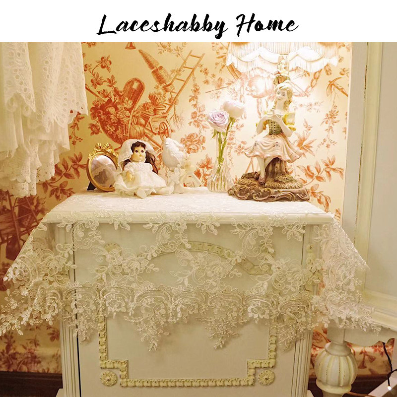 新款法式复古绣花立体蕾丝laceshabby防尘盖巾床头柜垫子桌旗桌布,居家布艺,桌布,淘宝优惠券,粉丝福利购,淘宝优惠卷