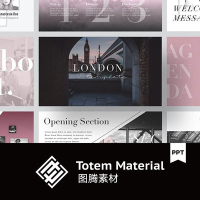 创意PowerPoint模板人物旅拍摄影展示服饰品牌介绍PPT模板素材包