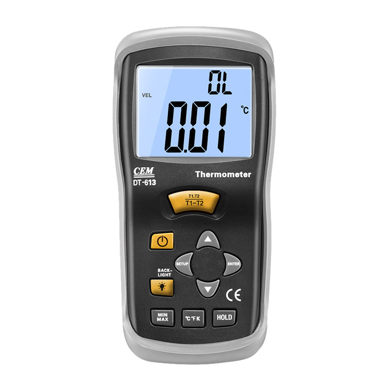 CEM华盛昌DT-613接触测温表K型热电偶DT-613数显双通道温度表