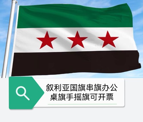 特价4号叙利亚国旗串旗办公桌旗手摇旗叙利亚小国旗小旗子旗帜