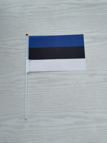 8号爱沙尼亚国旗手摇旗手旗手挥旗小旗子小国旗14*21CM