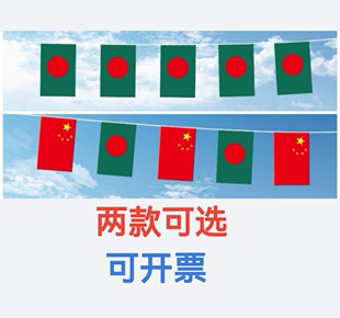 7米8号中国孟加拉国旗串旗挂旗吊旗装饰小国旗小旗子