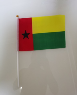 8号几内亚比绍国旗手摇旗 手旗手挥旗小国旗小旗子14*21CM