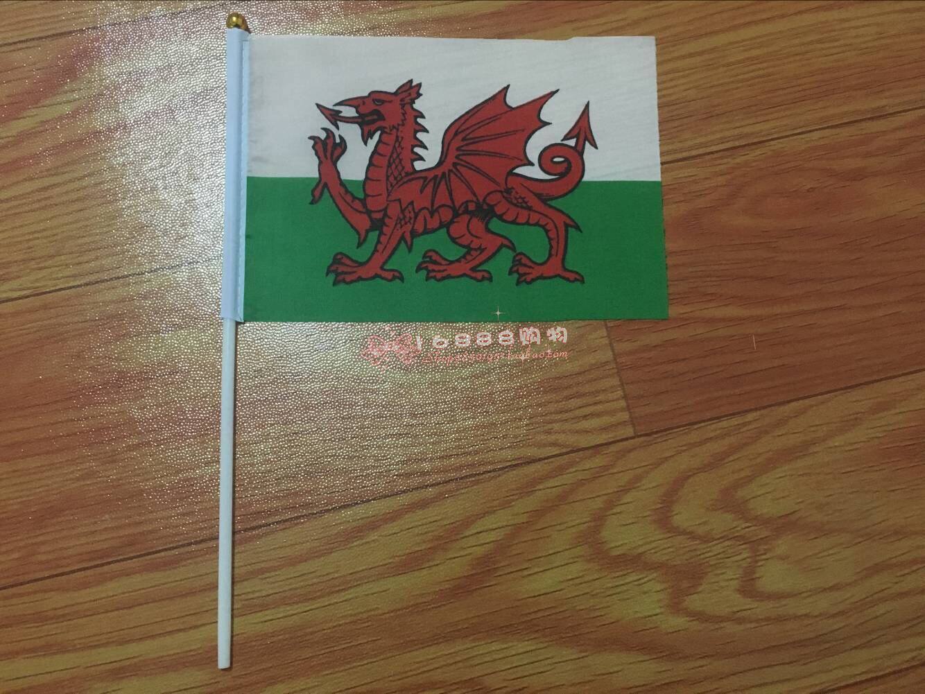 8号威尔士国旗手摇旗手旗14*21cm小国旗小旗子