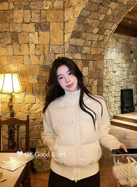 GS.GOOD START-穿性满分～冬季时髦休闲针织拼接高领棉服MXNG6912