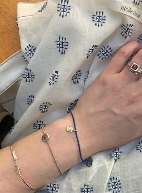 韩国简约小众手工编制荷包蛋香水瓶手绳INS博主同款多色叠戴手链