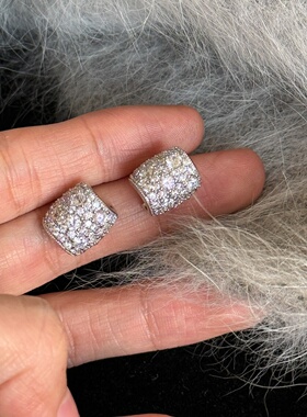 星光熠熠 满钻爆闪C型锆石高级感轻奢精致百搭耳钉时尚韩系耳饰女