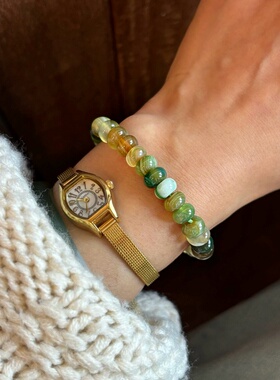 新中式清新天然绿玛瑙手链