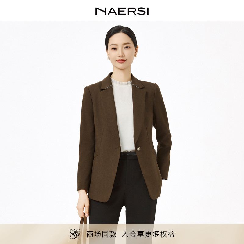 【精简通勤】NAERSI/娜尔思商场同款显年轻西装女26早春外套