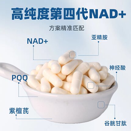 N6合118000烟酰胺M酶法原粉核苷酸补充NAD+亚精胺PQQ麦角硫因胶囊