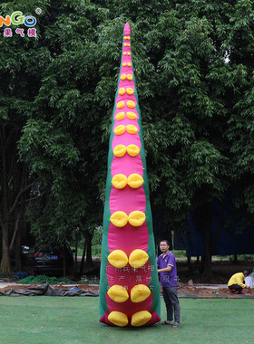 充气绿色双吸盘章鱼腿气模商场公园景区房顶楼体装饰个性布景美陈