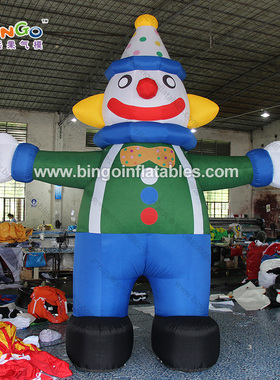 充气绿色小丑卡通气模仿真马戏团模型美陈装饰暴力熊香蕉人风机