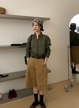 十三行高货亚麻刺绣衬衫2025早秋新款时尚百搭宽松显瘦衬衣外套潮