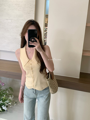 背心polo小衫显白背心小件