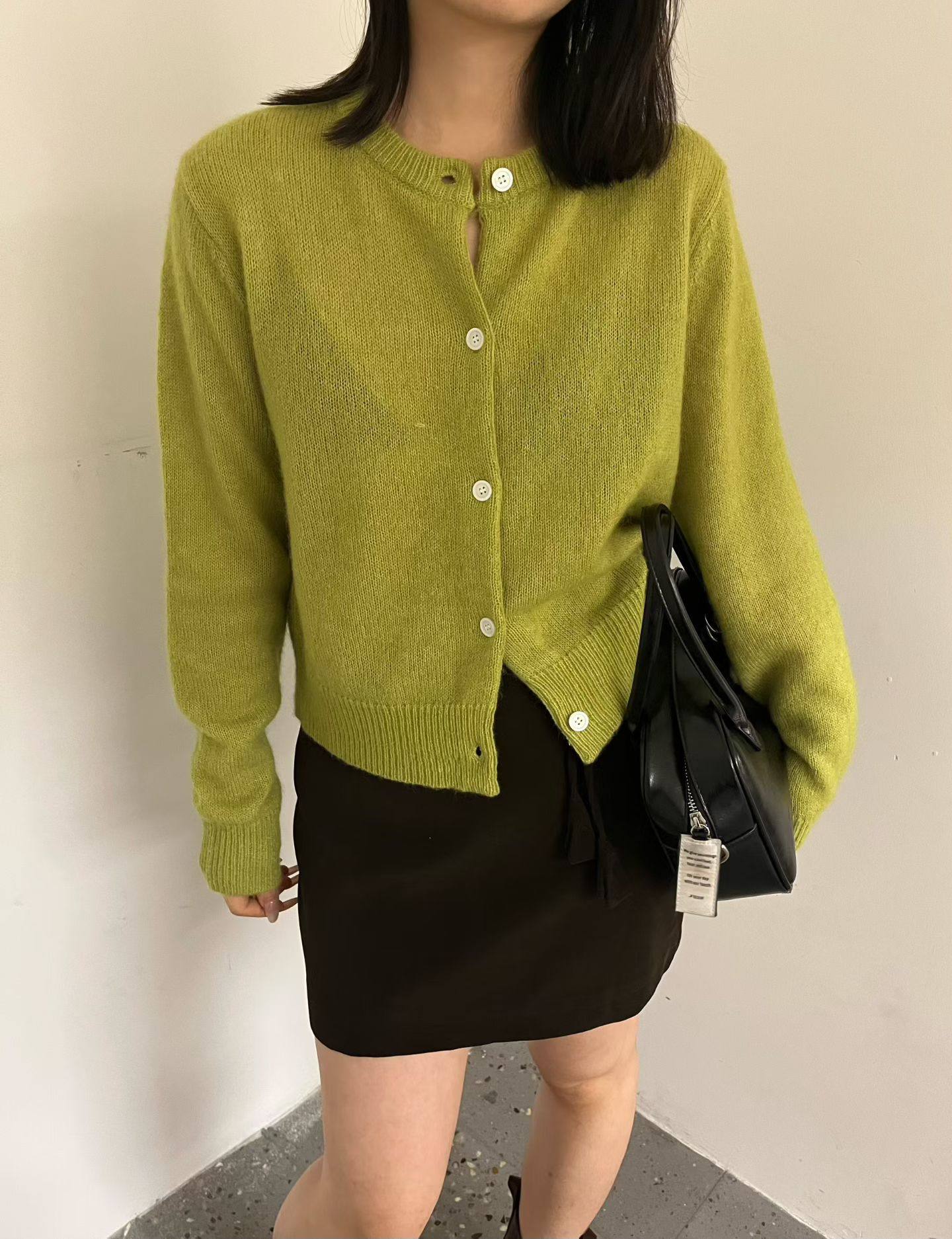 欧洲站高货糖果色马海羊毛针织开衫2026早春新款时尚百搭显瘦上衣