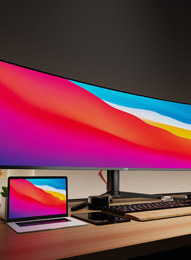 49英寸5K144HZ带鱼屏曲面NanoIPS外接苹果笔记本显示器32:9大屏幕