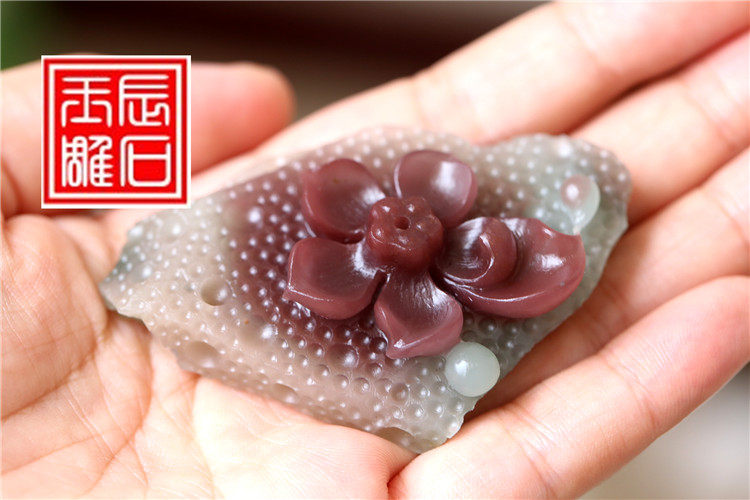 苏工雪莲花一品青莲战国红紫绿玛瑙南红阿拉善香插吊坠挂件