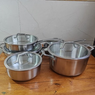 美酷premier级 20.3cm 25.4cm 30.4cm三层钢传家宝煎锅 奶锅汤锅