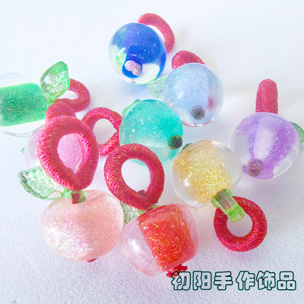 【多个装】树脂苹果小提溜配饰diy手串隔珠配饰配件小滴流坠包挂