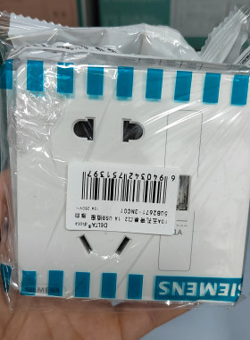 西门子皓彩白色USB五孔插座