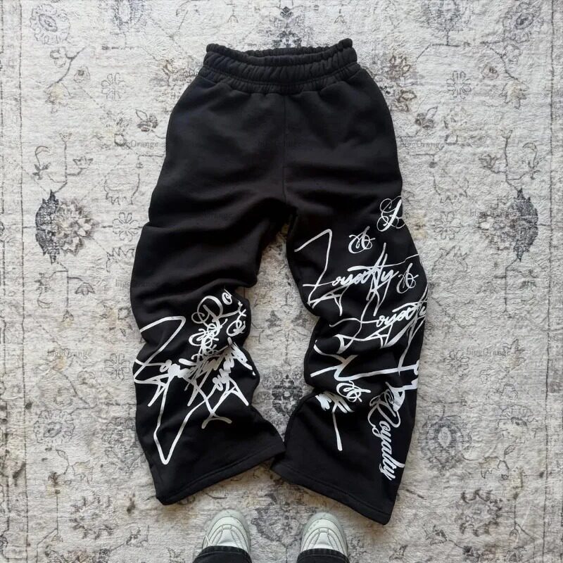 2025 Vintage Lettering Loose Jogger Pants