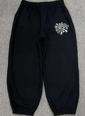 Retro printed fleece jogging pants  2025