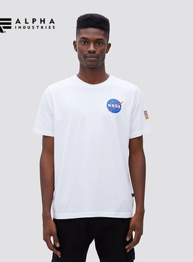 ALPHA INDUSTRIES NASA联名 圆领短袖T恤情侣款潮牌春夏款