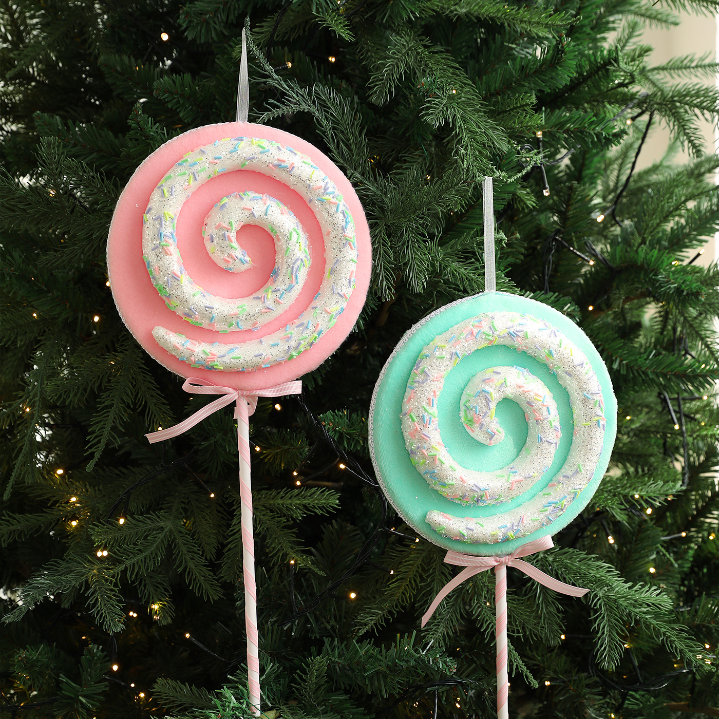 彩色棒棒糖泡沫圣诞装饰品