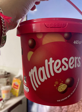 Maltesers/麦提莎进口牛奶夹心巧克力桶装465g零食豆