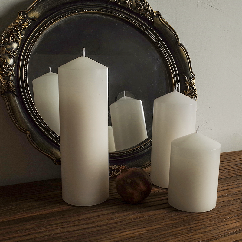 圆柱无味白色粗蜡烛摆拍道具家居装饰民宿咖啡馆ins风拍照摆件
