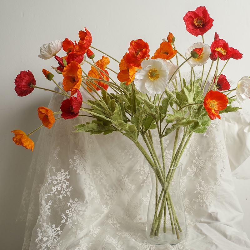 假花虞美人仿真花韩式家居ins风拍照拍摄背景工作室民宿软装饰