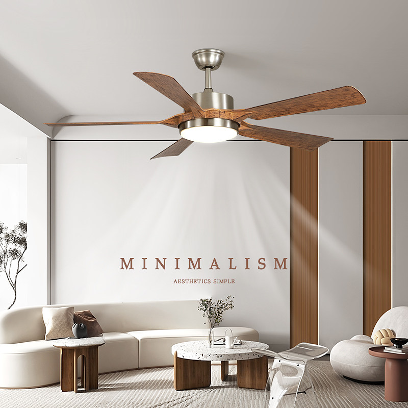 现代简约吊扇灯客厅餐厅大风力家用一体带灯电扇灯具