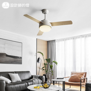 风扇灯北欧奶油风现代个性 吊灯 餐厅客厅新款 简约卧室带护眼风扇