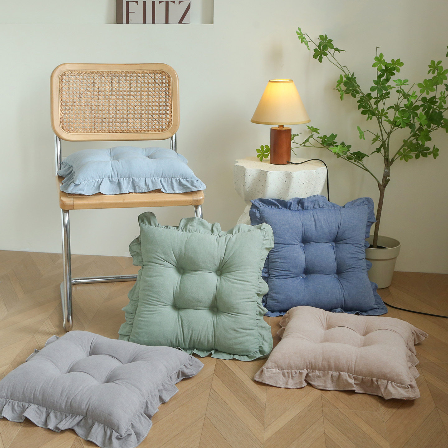 新款水洗棉坐垫冬季加厚保暖办公室久坐椅子垫家用防滑靠背屁垫子,居家布艺,椅垫,淘宝优惠券,粉丝福利购,淘宝优惠卷