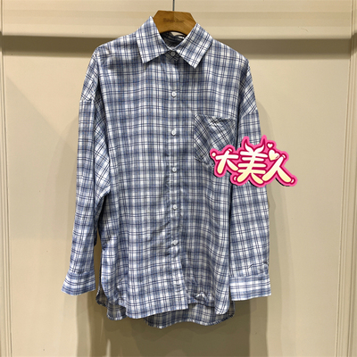 B2S1C231-569BANANABABY2026春季专柜正品香蕉宝贝休闲格纹衬衫女