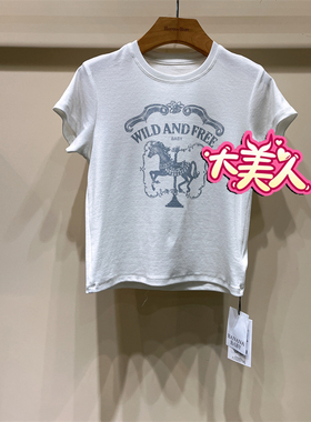B2S2Z291-299BANANABABY2026夏季香蕉宝贝专柜正品印花白色针织衫