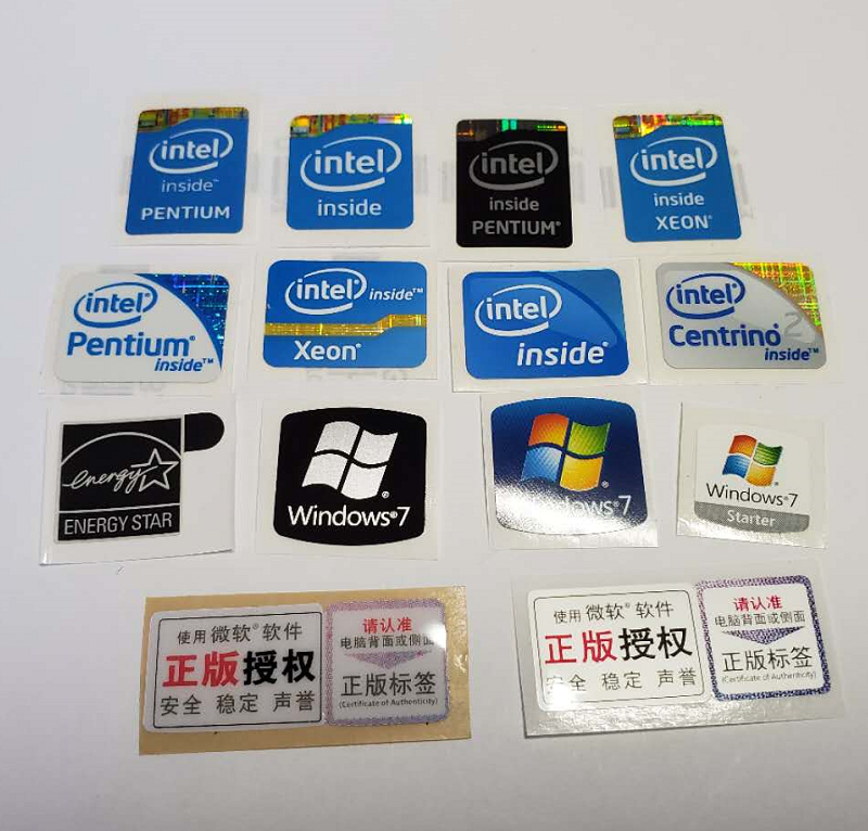 英特尔intel windows7正版授权标签xeon能源之星inside pentium贴
