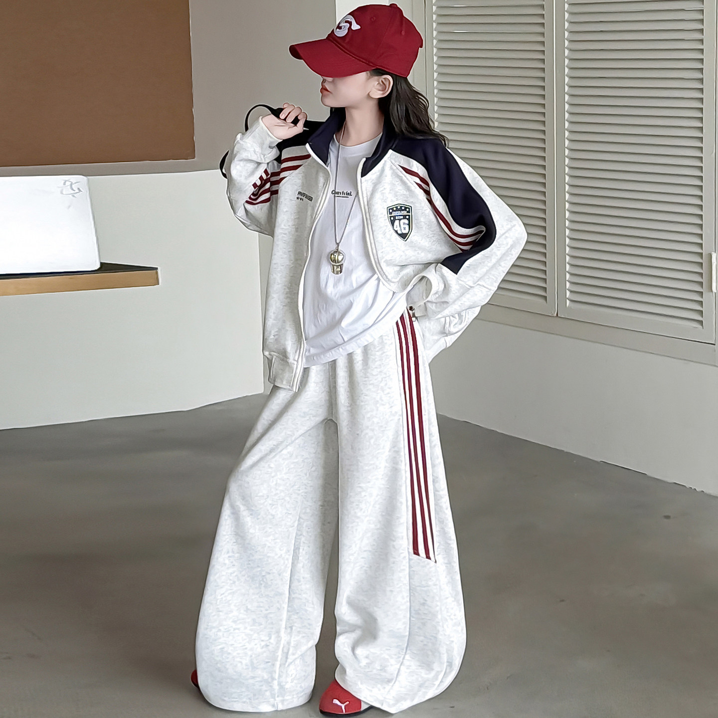 女童春秋韩版外套运动裤两件套