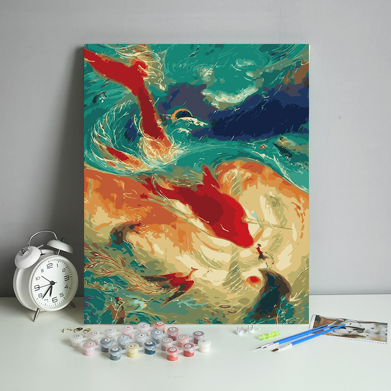 数字油画diy填充大鱼海棠国风动漫涂色丙烯画解压手工填色油彩画