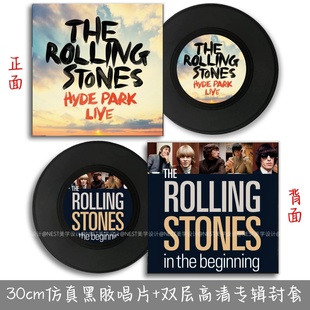 滚石乐队仿真黑胶唱片现代简约音乐主题软装墙面装饰氛围拍摄道具