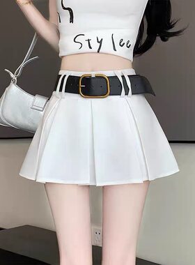 西装百褶半身裙女夏季2026新款高腰显瘦辣妹a字裙小个子百搭短裙