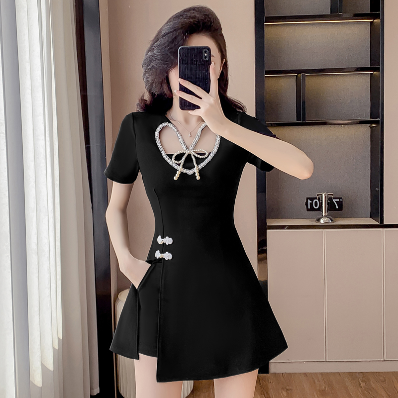 新款两件套旗袍短款小个子改良年轻款少女高端气质国潮新中式