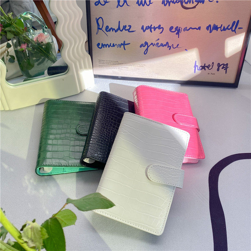 마카롱 노트 A5A6 노트 메모장 비즈니스 패션 오피스 악어직 가죽 쉘 바인더