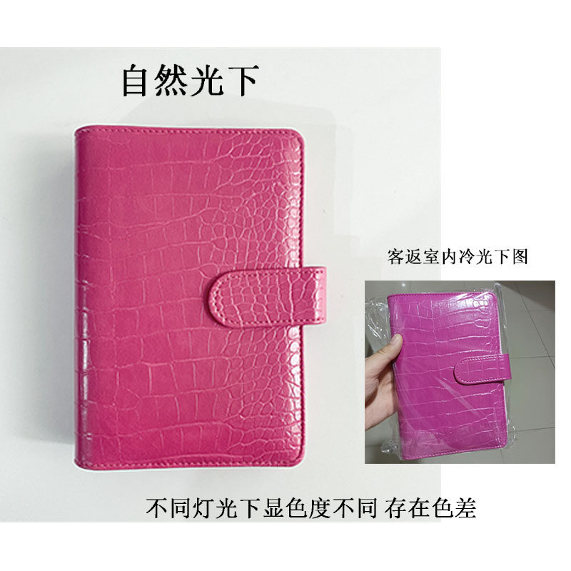 마카롱 노트 A5A6 노트 메모장 비즈니스 패션 오피스 악어직 가죽 쉘 바인더