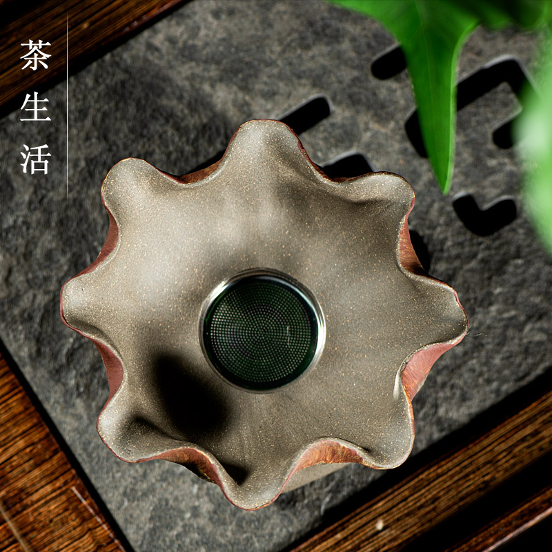 紫砂荷叶茶叶过滤网手工茶漏茶滤功夫茶道配件紫砂壶茶道周边