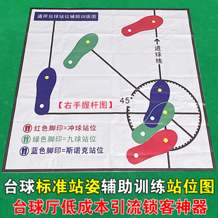台球站位图辅助图矫正入位站位姿势教学训练器材斯诺克中式九球图
