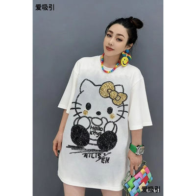 HelloKitty亮片大码显瘦T恤